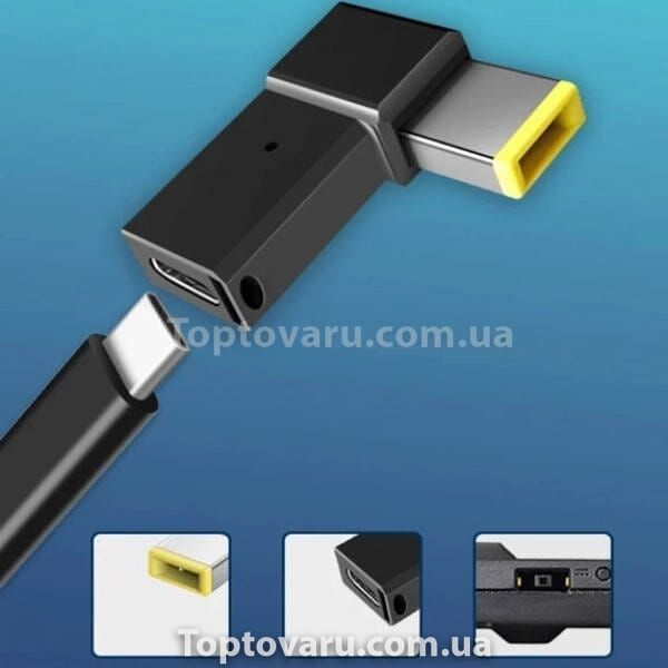 Перехідник для ноутбука з Type-C на Square Plug 5.5&times;2.1mm Чорний 33519 фото