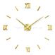 Настінні годинники на клейкій основі Римські цифри 3D DIY Clock 55см Золото 18687 фото 2