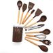Кухонний набір з 12 предметів Kitchen Art з бамбуковою ручкою Коричневий 7070 фото 4