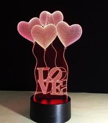 Настільний світильник New Idea 3D Desk Lamp Серденька кульки Love 1538 фото