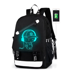 Светящийся городской рюкзак с usb зарядкой (человечек в наушниках) 1142 фото