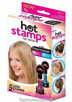 Фигурные тату-печатки для волос - Hot Stamps Hair Glitter 2204 фото