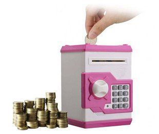 Электронная копилка с кодовым замком Mony Safe Бело-розовая 2707 фото