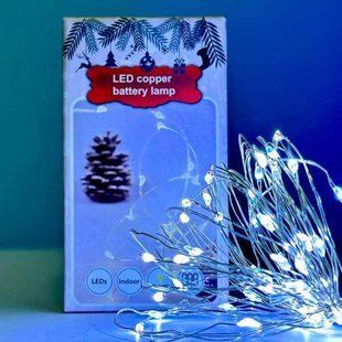 Гірлянда 50LED 5м на батарейках + USB Холодний білий 13125 фото