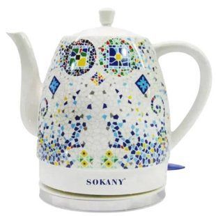 Чайник электрический керамический 1.5L Sokany SK-09008 24431 фото