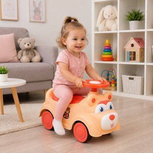 Толокар Joy RY-94515 Ведмедик зі звуками, підсвічуванням та багажником Жовтий 37676 фото