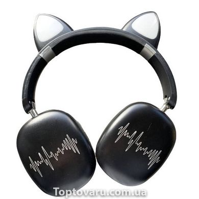 Бездротові навушники Bluetooth з котячими вушками LED SP-20A Чорні 17951 фото