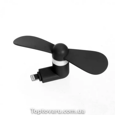 Портативный USB мини вентилятор для айфона iPhone - черный 9193 фото