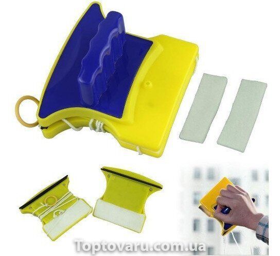 Магнітна щітка для миття вікон з двох сторін Glass Wiper 788 фото