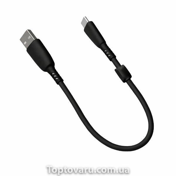 Кабель XO NB247 Suluo Series Portable Silicone 6A Micro Data Cable L=25cm Черный 30346 фото