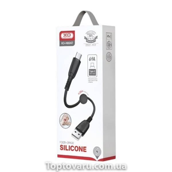 Кабель XO NB247 Suluo Series Portable Silicone 6A Micro Data Cable L=25cm Черный 30346 фото