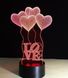 Настольный светильник New Idea 3D Desk Lamp Сердечки шарики Love 1538 фото 1