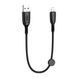 Кабель XO NB247 Suluo Series Portable Silicone 6A Micro Data Cable L=25cm Черный 30346 фото 3
