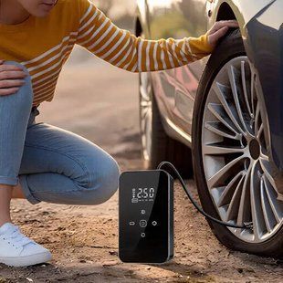 Автомобільний компресор з ліхтарем і дисплеєм 6000mAh 150 PSI 120W М-903А Чорний 38169 фото