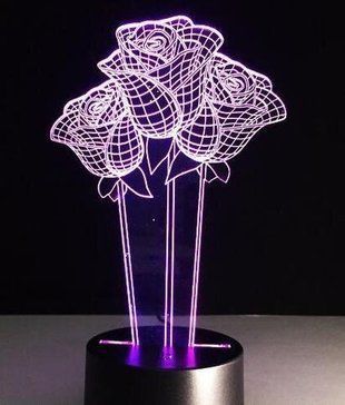 Настольный светильник&nbsp;New Idea 3D Desk Lamp Розочки 3339 фото