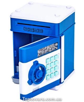 Електронна скарбничка з кодовим замком Mony Safee Блакитно-біла 2708 фото