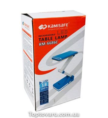 Світлодіодна настільна лампа LED KM-6686 З Kamisafe блакитна 3585 фото
