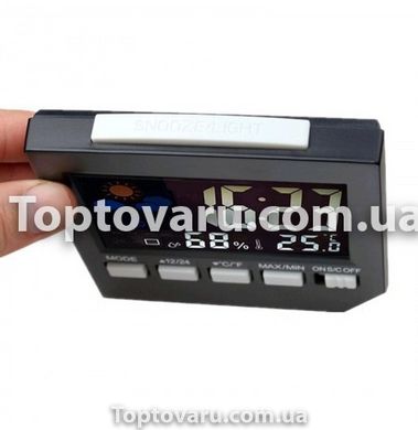 Цифрові годинник гігрометр LCD 3 в 1 HTC-1 Чорний 5629 фото