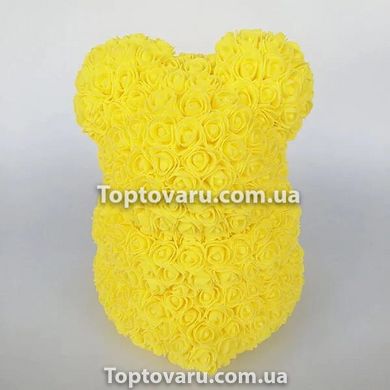 Мишко з серцем 3D троянд Teddy Rose 40 см Жовтий 7785 фото