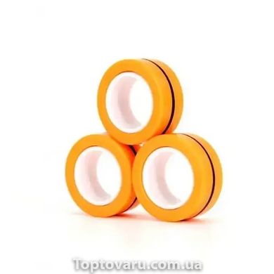 Магнитные вращающиеся кольца спиннер Stress Relief Magnetic Rings Оранжевый 7410 фото