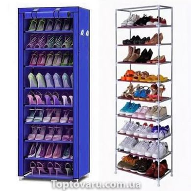 Складной тканевый шкаф для обуви на 9 полок T-1099 Синий 3811 фото