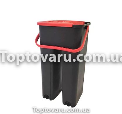 Комплект для прибирання відро і швабра з віджиманням Scratch 8л Чорно-червоний 6393 фото