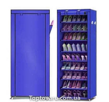 Складна тканинна шафа для взуття на 9 полиць T-1099 Синя 3811 фото