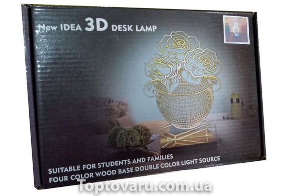 Настільний світильник New Idea 3D Desk Lamp Трояндочки 3339 фото