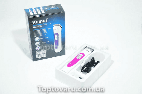 Машинка для стрижки Kemei KM-7013 Рожева 10883 фото