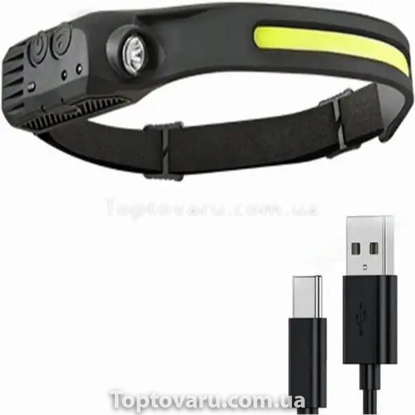 Ліхтарик налобний BAILONG BL-G28 XPE+COB USB 9564 фото