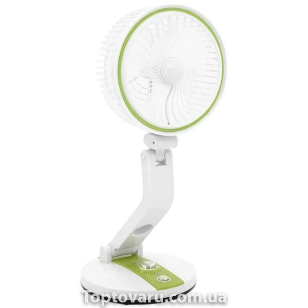 Вентилятор настольный аккумуляторный с Led подсветкой Hurry Bolt HB-2019 Белый с салатовым 28249 фото