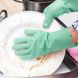 Силіконові рукавички для миття і чищення Magic Silicone Gloves з ворсом М'ятні 640 фото 1