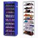 Складной тканевый шкаф для обуви на 9 полок T-1099 Синий 3811 фото 2