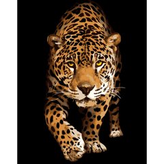 Картина за номерами Strateg ПРЕМІУМ Зустріч з леопардом розміром 40х50 см (DY257) DY257-00002 фото