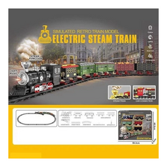 Залізниця Локомотив та 5 вагонів зі звуком, підсвічуванням та парогенератором Electric Steam Train 12795 фото