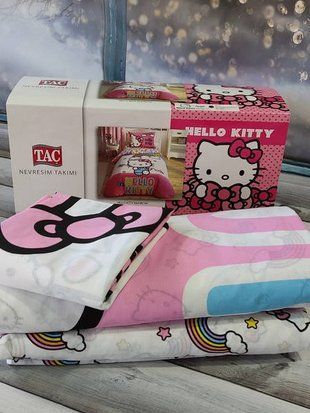 Постільна білизна дитяча TAC Hello kitty Бавовна/Ранфорс Півторний розмір 17514 фото