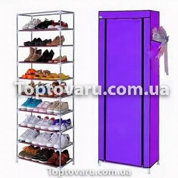 Складна тканинна шафа для взуття на 9 полиць T-1099 Фіолетова 3812 фото
