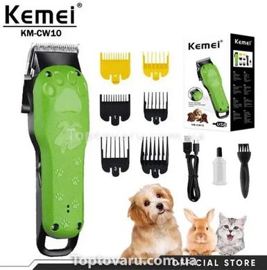 Машинка для стрижки животных Kemei Km-Cw10 USB Зеленая 11428 фото