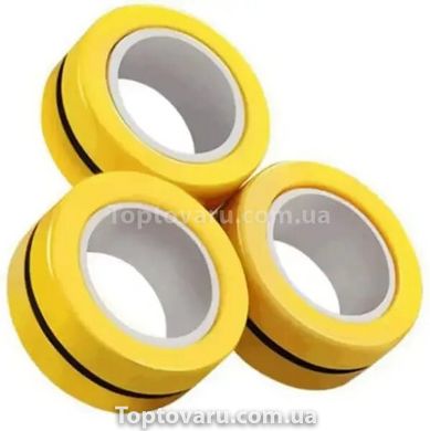 Магнітні обертові кільця спіннер Stress Relief Magnetic Rings Жовтий 12862 фото