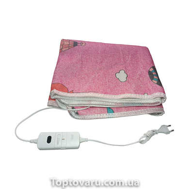 Электропростынь 120х150 см Electric Blanket Розовая с воздушными шарами 12127 фото