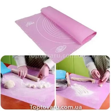 Кондитерський силіконовий килимок для розкочування тіста 70 на 70см Рожевий 11125 фото