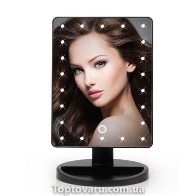 Настольное зеркало для макияжа Mirror c LED подсветкой 22 диода квадратное Черное 542 фото