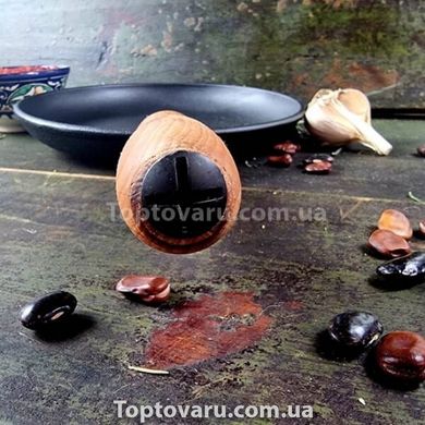 Cковорода чавунна млинова Maysternya 220-25 22*2,5см з дерев'яною ручкою 18028 фото