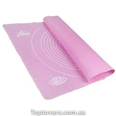Кондитерський силіконовий килимок для розкочування тіста 70 на 70см Рожевий 11125 фото