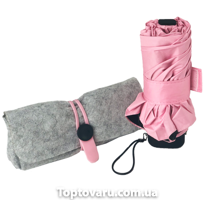 Мини-зонт карманный в футляре Розовый 962 фото