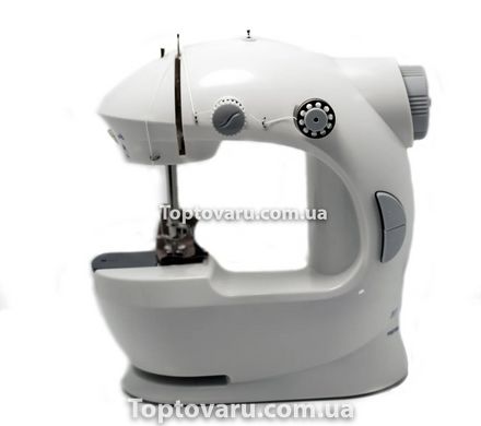 Швейна машинка портативна Mini Sewing Machine FHSM 201 з адаптером сіра + подарок 1221 фото