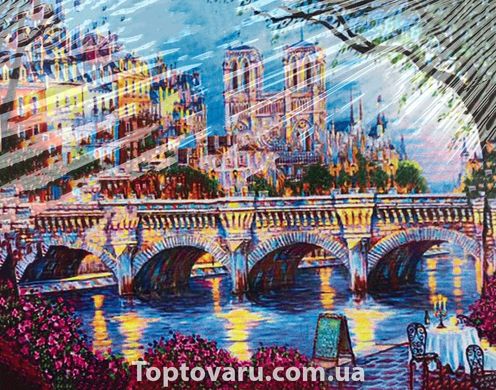 Алмазна мозаїка ТСН8066 "Париж. Арочний міст через Сену" 40x50 см в коробці 3318 фото