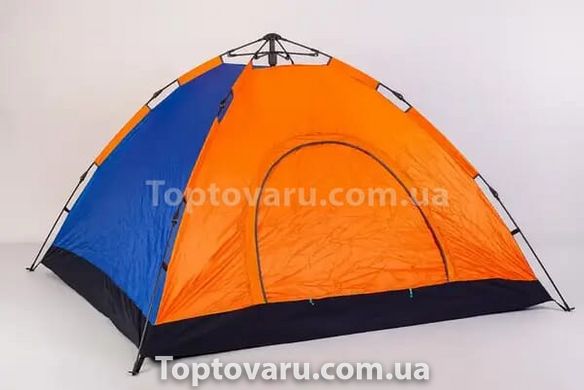 Палатка автоматическая 4-х местная Синий с оранжевым 11155 фото