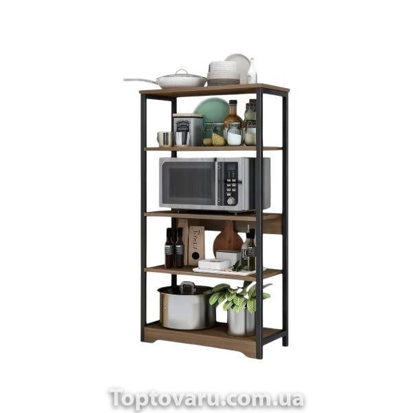 Полиця-стелаж посилена 60*30x126см XLB-L121G Чорна з коричневим 35219 фото