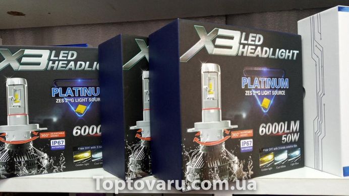 LED лампи комплект H7 X3 (ZES, 6000LM, 50W) 1543 фото